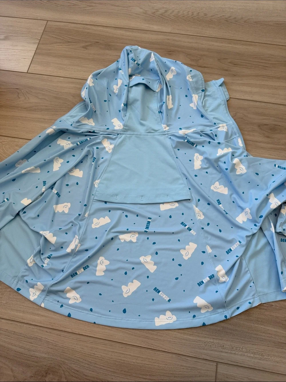 Light Blue kid's Cooling Hooded Zip-Up Sun Protect Jacket